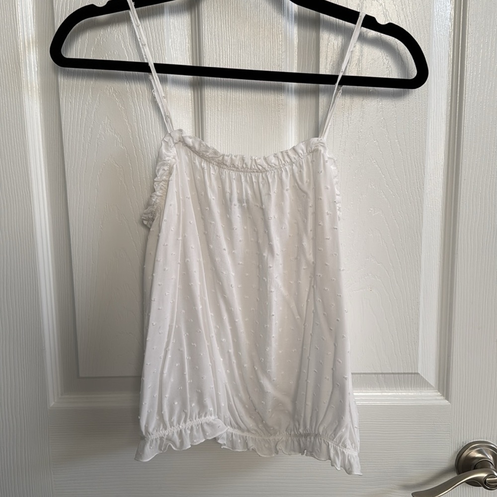 Express White Relaxed Ruffled Camisole - Picture 2 of 11